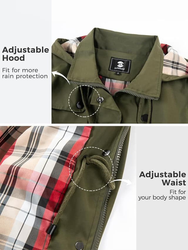 Thumbnail 4 de SaphiRose Women's Waterproof Rain Jacket Hooded Coat