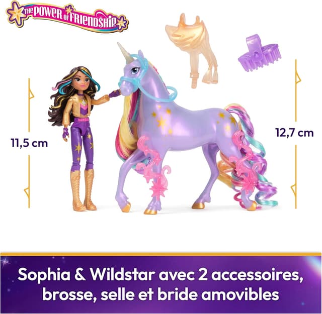 Detalle de Unicorn Academy – L’École des Licornes : Licorne Wildstar + Poupée Sophia (coffret collection à partir de 4 ans)
