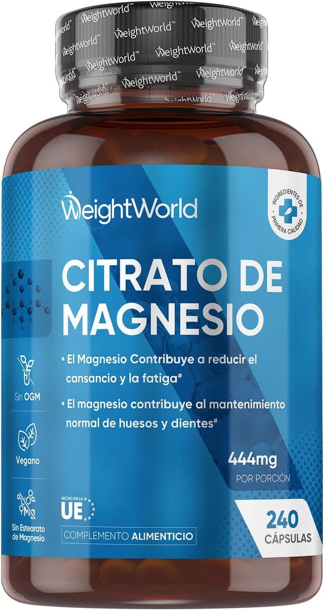 Detalle de Citrato de Magnesio 1480mg 240 Caps 🍃 - Vitalidad y Equilibrio