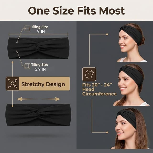 Detalle de Stretchy Sport Headbands 12-pack for Women