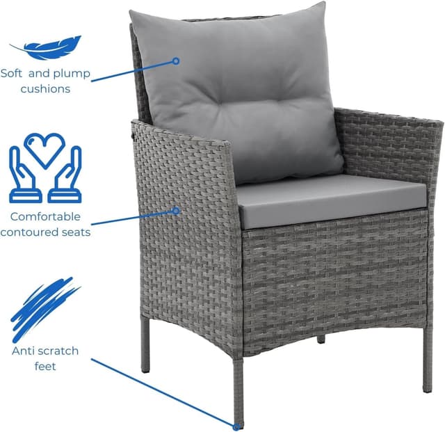 Detalle de EVRE Florence rattan dining set 4 piece