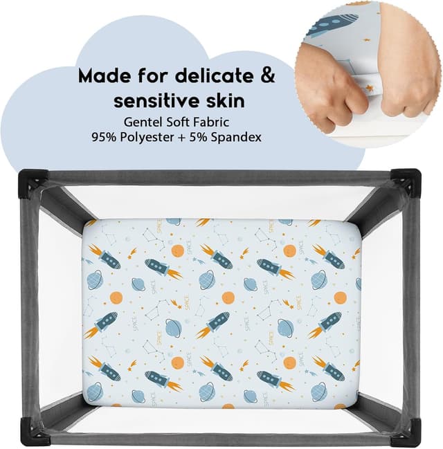 Detalle 2 de Yoofoss Cot Bed Sheets 95 x 65 cm fitted cot bed sheets (2-pack) – super soft and breathable