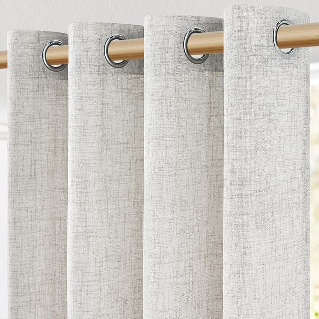 Detalle 2 de MRTREES Vorhang Leinenoptik 140x225 Eierschalenweiß