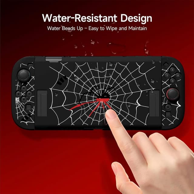 Detalle 2 de JINGDU Textured Grip Protective Case for Nintendo Switch 2 (2025) – Black Spider Web Design