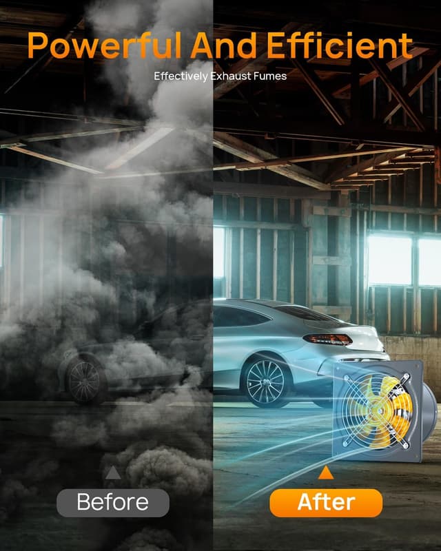 Detalle de HG Power ventilateur d’extraction d’air mural 200 mm, 980 m³/h, silencieux avec clapet anti-retour (gris)