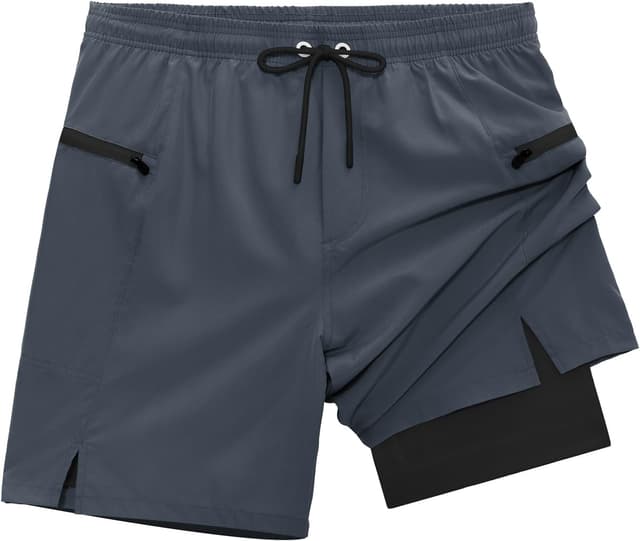 Detalle 2 de Veepro Men’s 2-in-1 Running Shorts with Compression Liner, Quick Dry 7