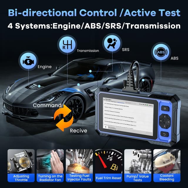 Detalle de MUCAR 632 Elite AI-Assisted Bidirectional OBD2 Scanner with 15 Reset Services, Lifetime Free Updates