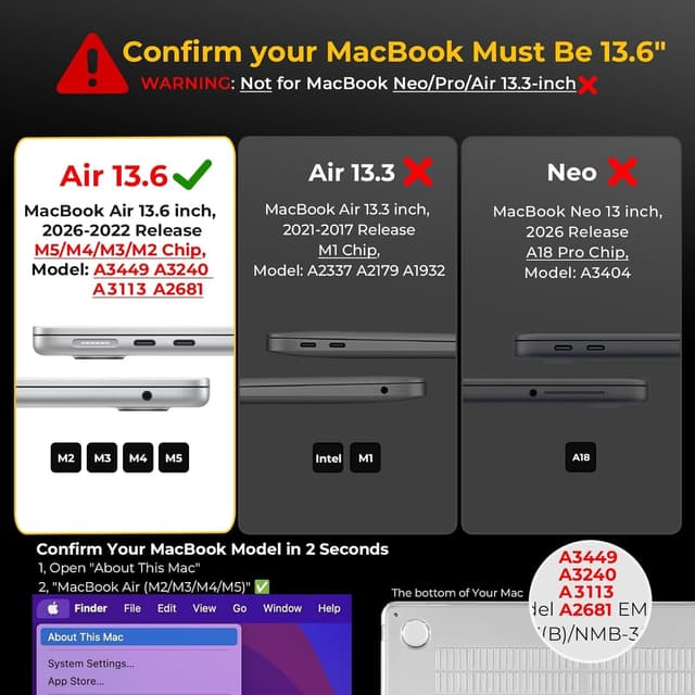 Thumbnail 1 de EooCoo MacBook Air 13 Case 2026