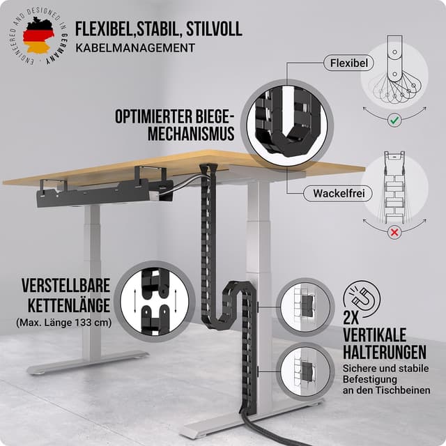 Detalle 2 de Kabelführung Schreibtisch Kabelkanal