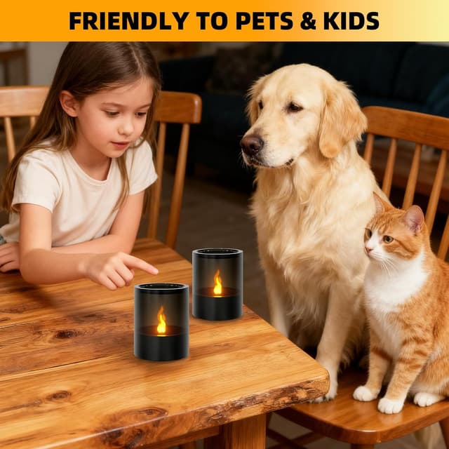 Detalle 2 de Dixmas flammenlose LED-Kerzen im Acryl-Design, batteriebetrieben – 2er-Set (8 x 10 cm)