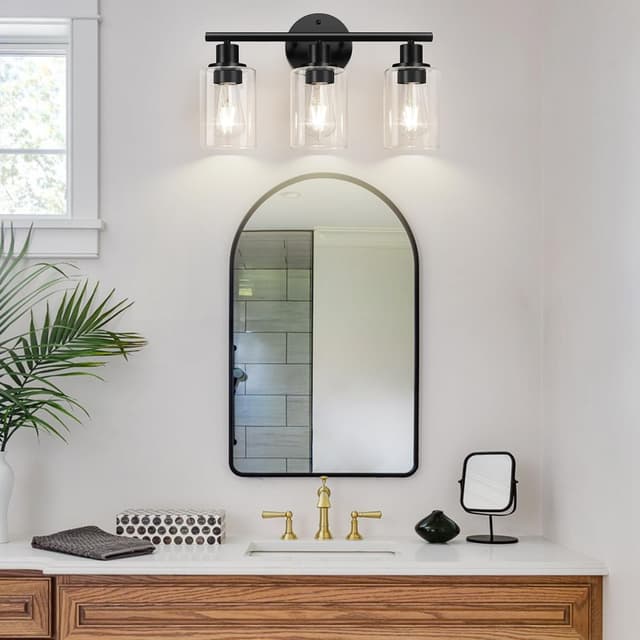 Thumbnail 4 de Zarbitta 3-Light Black Vanity Light 17.23