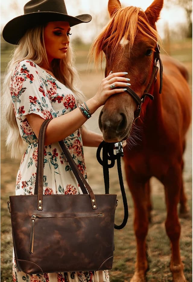 Detalle 2 de S-ZONE Donna Borsa a Tracolla Vintage in Vera Pelle 3 Vie per Laptop – Messenger da viaggio e lavoro