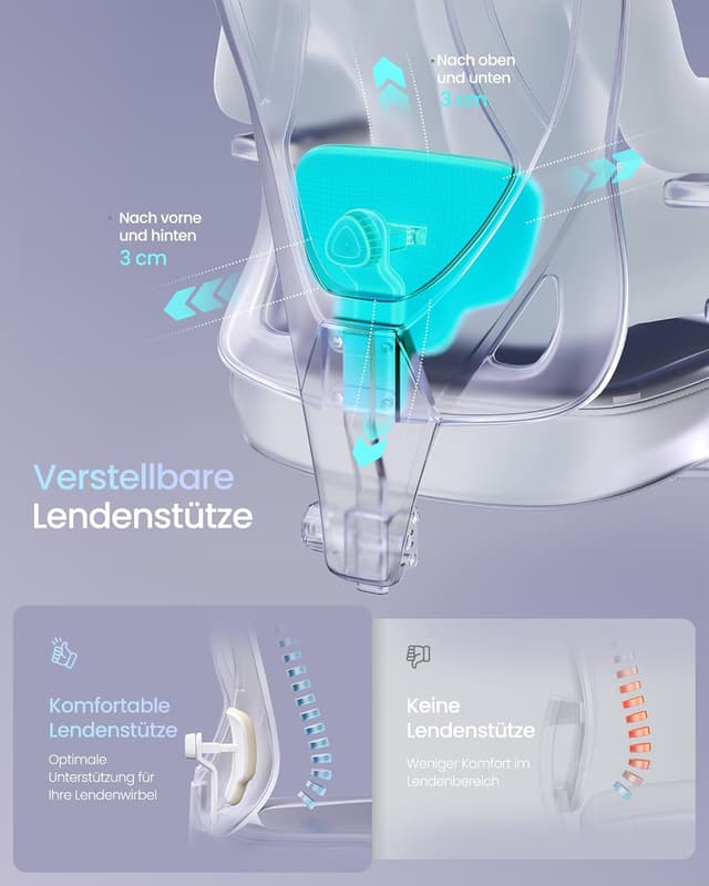 Detalle de SONGMICS OBN067LJ01 ergonomischer Bürostuhl