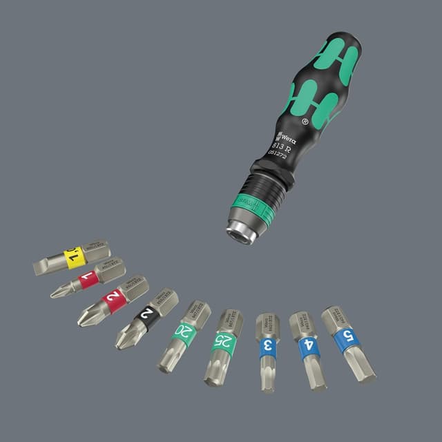 Detalle de Kraftform Kompakt 10 Christmas bit holder set with Rapidaptor quick-release chuck