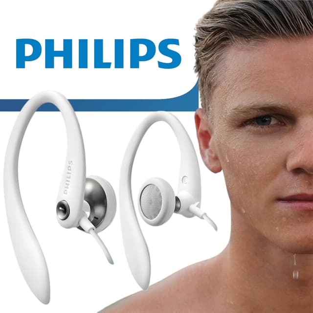 Detalle 2 de Philips SHS3200WT/37 Flexible Earhook Wired Headphones (White)