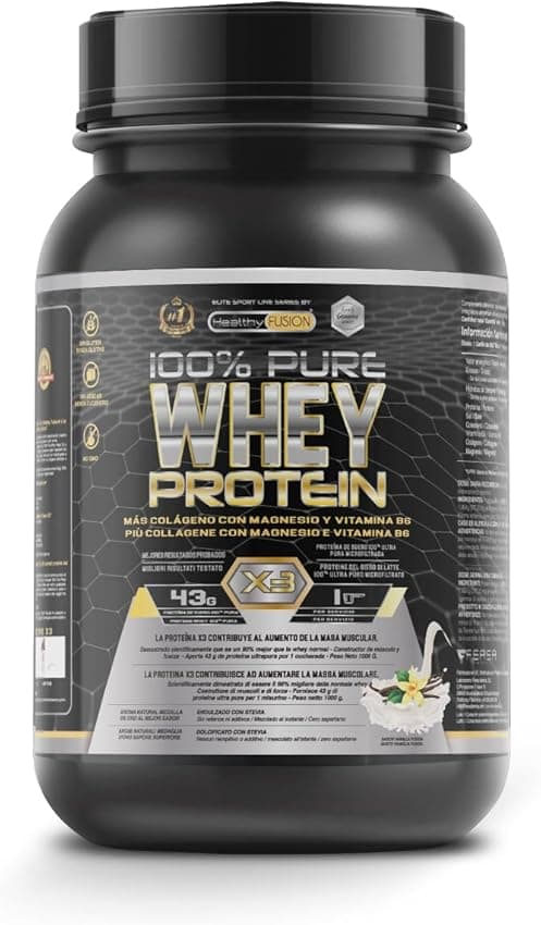 Imagen de Healthy Fusion Whey Protein 💪 Colágeno y Magnesio | Vainilla 1000g en OfertitasTOP