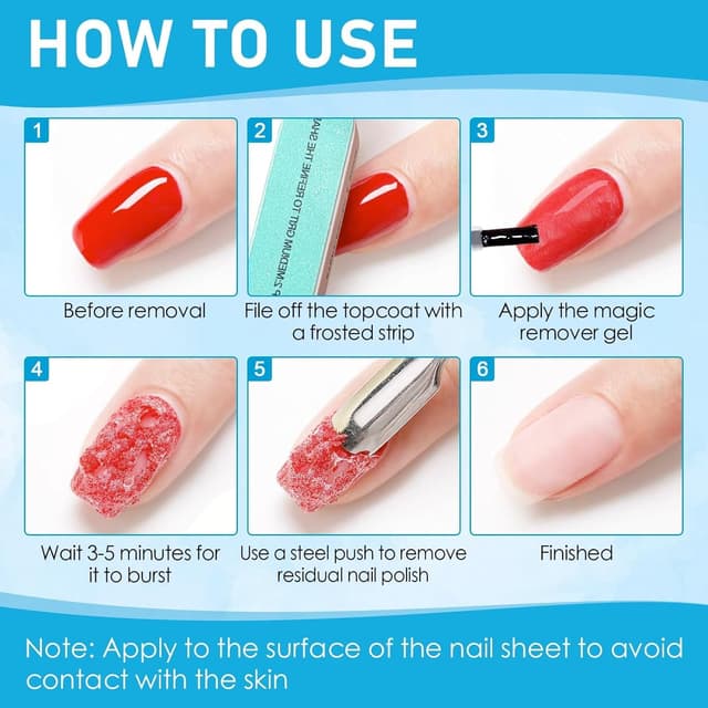 Detalle 2 de 2 Piezas Removedor de Esmalte Gel 3 en 1