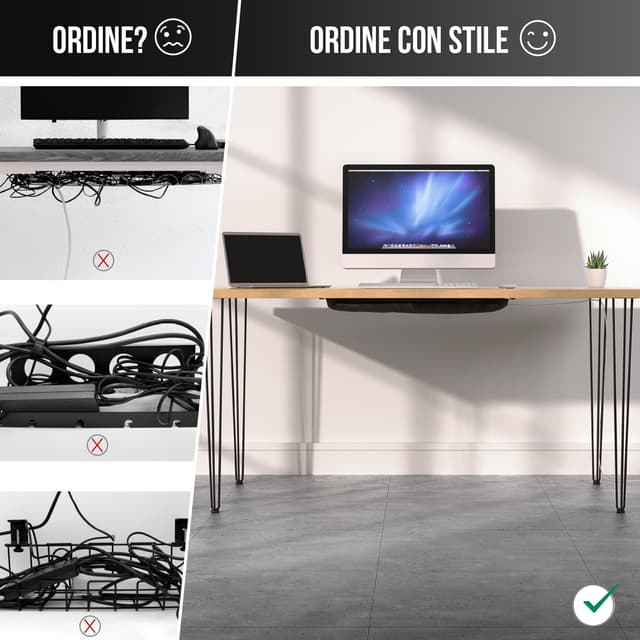 Thumbnail 3 de Ultimate Setup Raccogli cavi sotto scrivania organizer nero