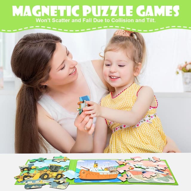 Thumbnail 6 de Aolso Puzzle Magnetici Montessori Giochi per Bambini 3-7 Anni (animali e temi di traffico), da viaggio