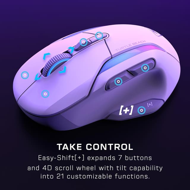 Detalle 2 de Turtle Beach Kone II Air - Ratón inalámbrico RGB para gamers 🖱