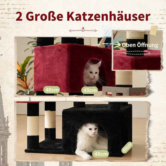 Detalle de Gitelsnour Kratzbaum groß 174 cm mit Hängematte, 2 Sitzstangen und 15 Kratzstangen (GCT033BR)