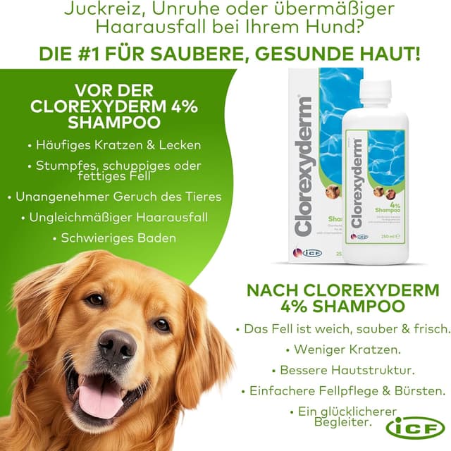 Thumbnail 3 de Clorexyderm 4% Shampoo 200ml für Hunde, Katzen, Pferde 🐾