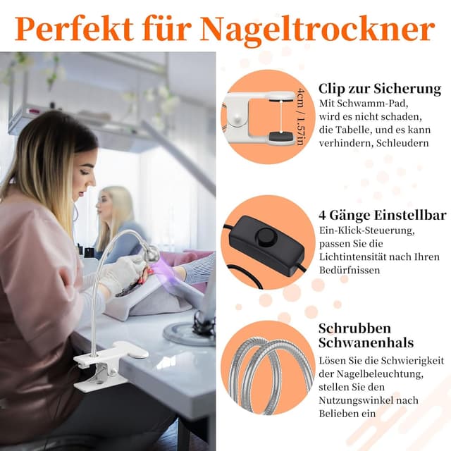 Detalle de AISEELY UV Lampe für Gelnägel 3 W