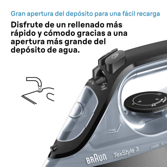 Detalle 2 de Braun TexStyle 3 Plancha vapor 2.400 W 270 ml