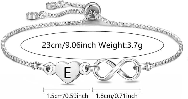 Detalle 2 de HEYEJET Unendlichkeit Liebe Armband mit Kristall-Anhänger (Geburtsmonat September) – Damen/Tennisarmband silberfarben