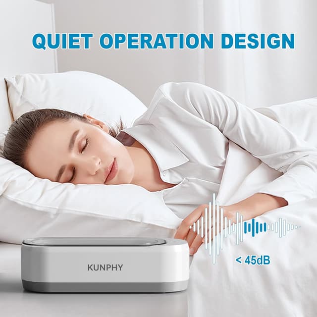 Detalle 2 de KUNPHY Ultrasonic Jewellery Cleaner (12oz, 46kHz) – one-touch ultrasonic cleaner for rings, glasses & more