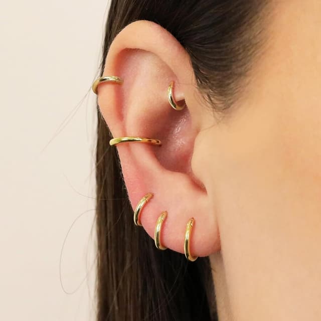 Detalle de MASOP Creolen aus Silber 925 (Stecker) in Größen 8/10/12 mm