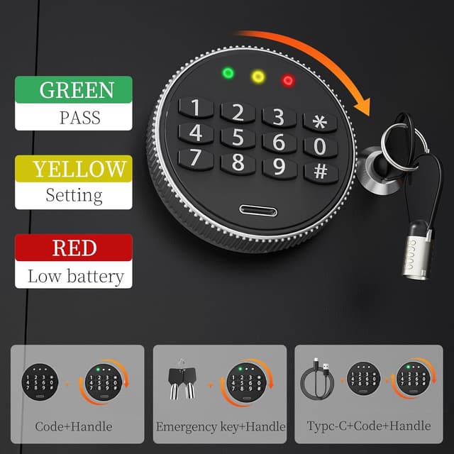 Thumbnail 1 de WASJOYE Safe Boxes for Home, Digital Electronic Security Keypad Large Safes, Cabinet Safe with Key Lock for Home Hotel Business Office Money Gun Jewelry Passport, 42L
WASJOYE Safe Boxes for Home, Digital Electronic S…