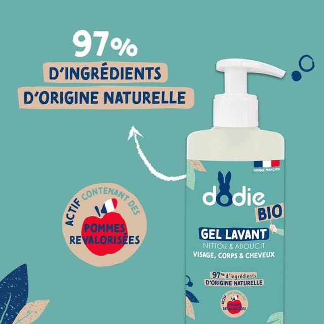 Thumbnail 2 de DODIE Gel Lavant Bio 400mL pour bébé