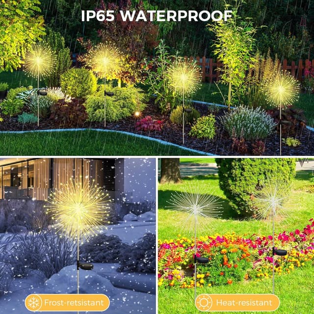 Detalle 2 de CNMTCCO Solar Firework Garden Lights 120 LED 🌳