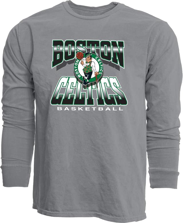 Detalle 2 de Blue 84 Los Angeles Lakers Ringspun Long Sleeve T-Shirt (Officially Licensed) – Gray Icon