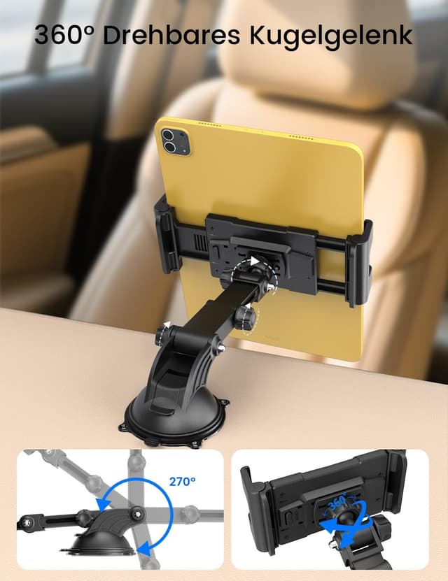 Thumbnail 2 de OHLPRO Tablet Halterung Auto 360° Drehung 18 cm Ausziehbar