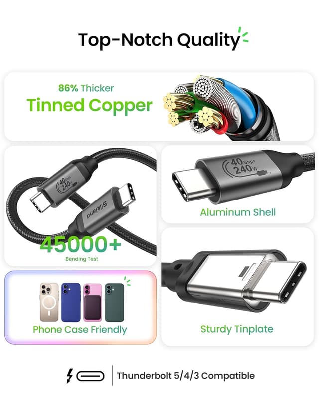 Thumbnail 4 de Silkland USB4 Kabel 30 cm, 40 Gbps, 240 W