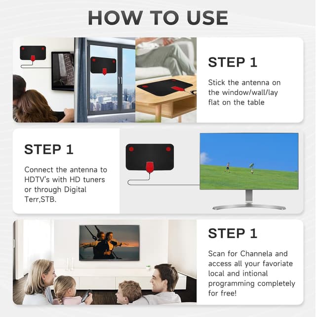 Thumbnail 2 de VidFair 1080P 20 dBi Indoor TV Aerial