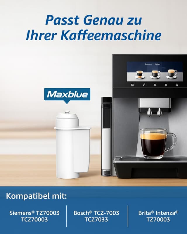 Detalle de Maxblue Ersatzfilter für Siemens EQ6/EQ9 & viele weitere Modelle (nicht für Brita Intenza+) – TZ70003/TCZ7003 kompatibel
