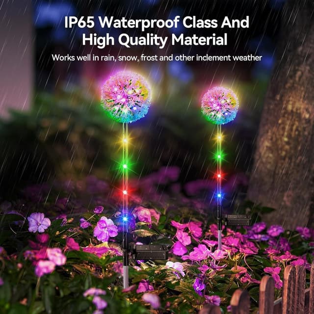 Detalle de BUCASA Solar Lights Outdoor Garden 4 Pack 🌼