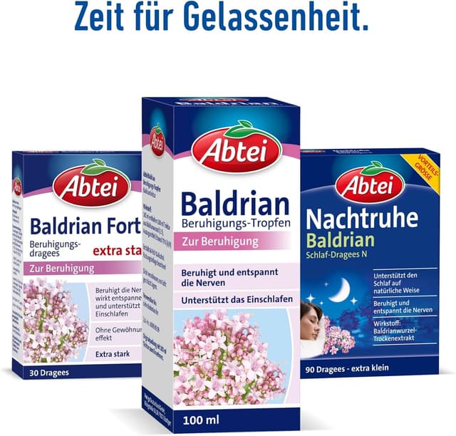 Detalle de Abtei Baldrian Beruhigungstropfen – pflanzliches Arzneimittel aus Baldrianwurzel, vegan, 100 ml