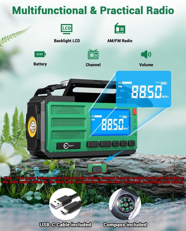 Thumbnail 3 de Esky Radio Solar 10000mAh radio de emergencia