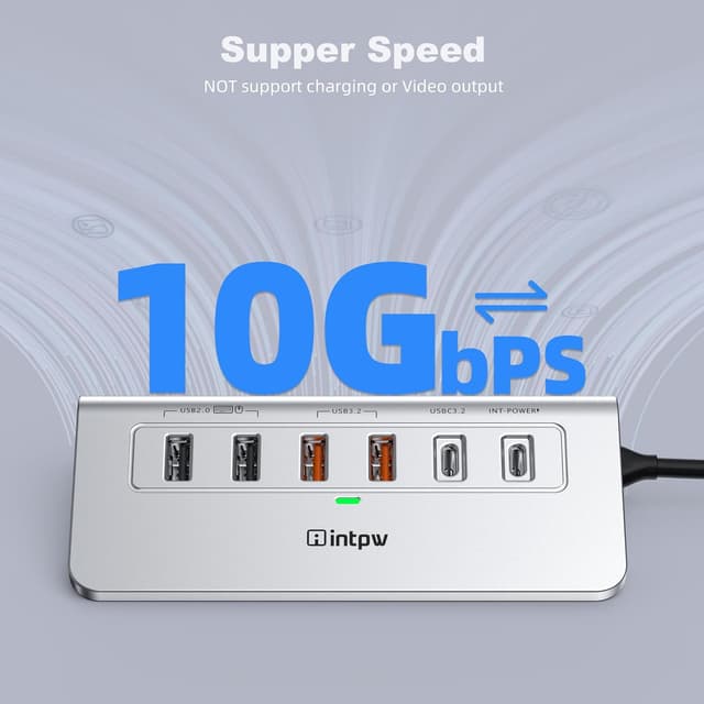 Detalle 2 de intpw P9R PRO 10-in-1 USB-C Hub with 4K@60Hz HDMI, 1Gbps Ethernet and PD 100W