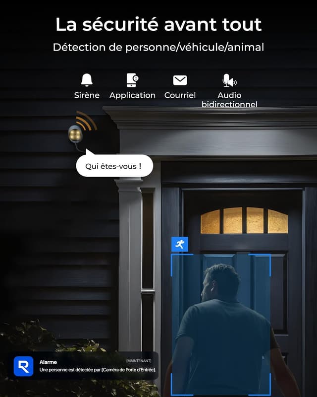 Detalle 1 de Reolink CX810 : caméra de surveillance 4K PoE ColorX avec vision nocturne couleur et alarme