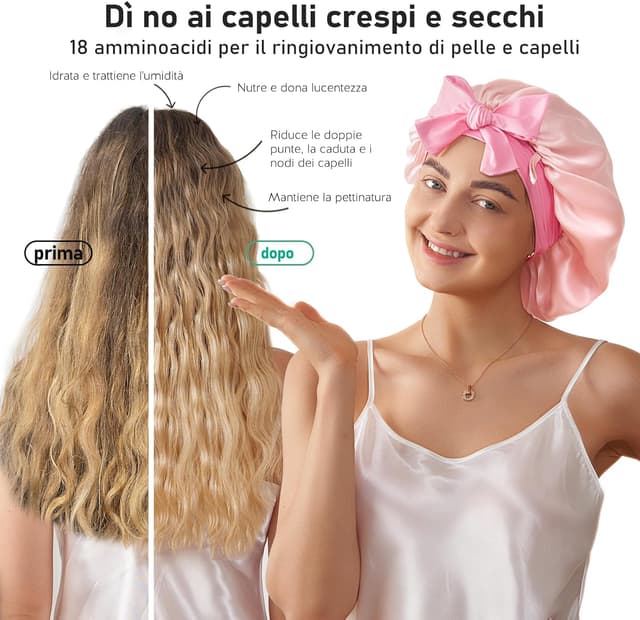 Detalle de LitBear Cuffia in seta 22 Momme 100% Gelso