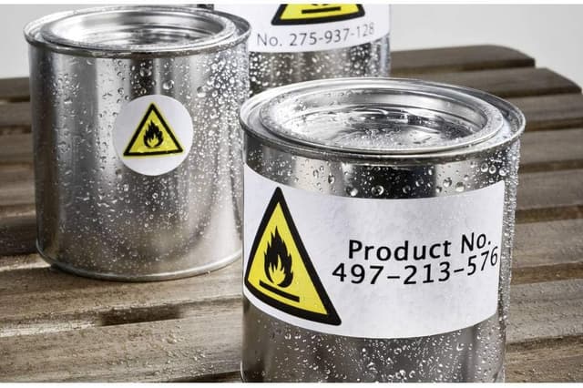 Detalle de AVERY Zweckform L4775-20 wetterfeste Folienetiketten für Außenbereiche – 20 weiße Klebeetiketten auf A4