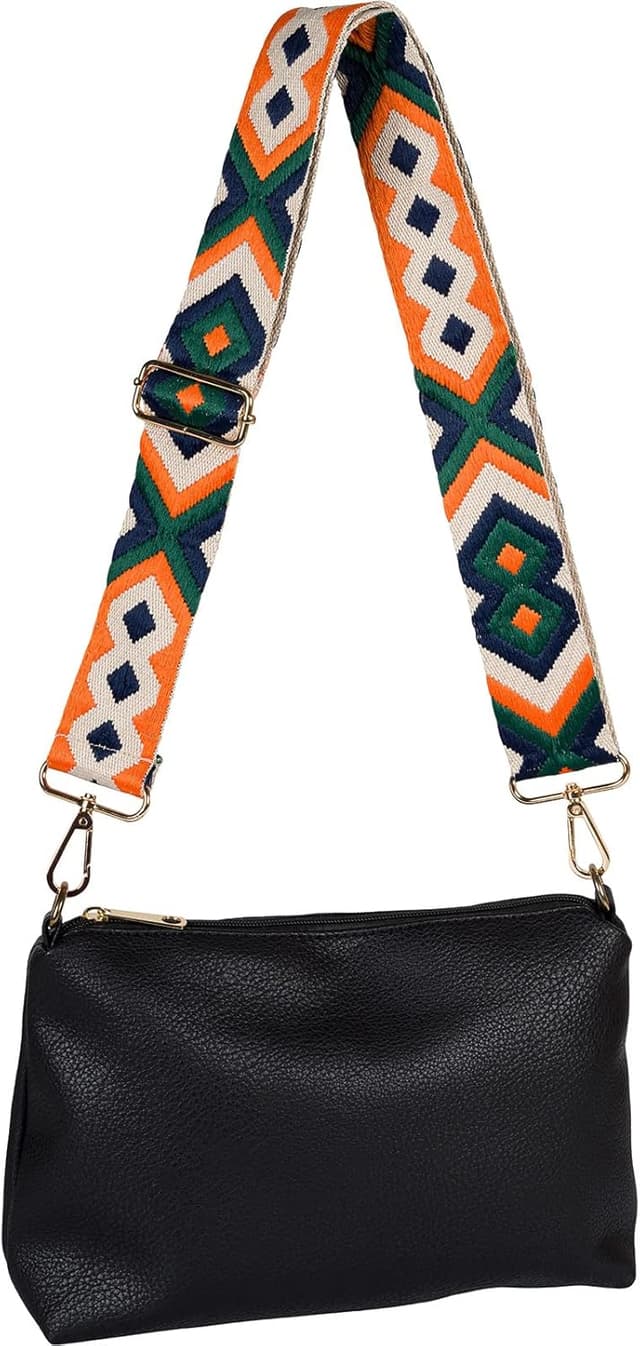 Detalle de styleBREAKER tracolla regolabile con motivo etno colorato (verde scuro/arancio/blu scuro) con moschettone