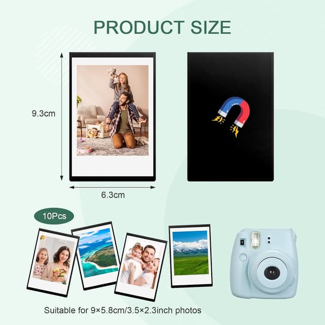 Detalle 2 de VINATO Cadre Photo Magnétique Frigo Noir 9,3x6,3 cm