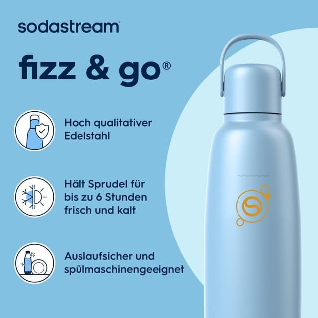 Detalle 2 de SodaStream Fizz & Go Edelstahl 0,9 l