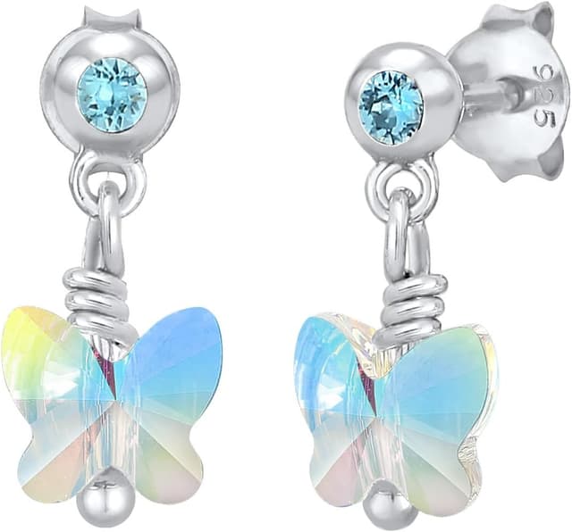 Detalle de Elli Ohrringe Kinder Funkel Schmetterling 925 Silber